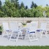Cojines de silla 6 uds tela a rayas azul y blanco 40x40x7