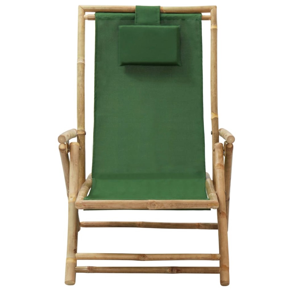 Silla de relax reclinable de bambú y tela