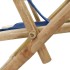 Silla de relax reclinable de bambú y tela azul