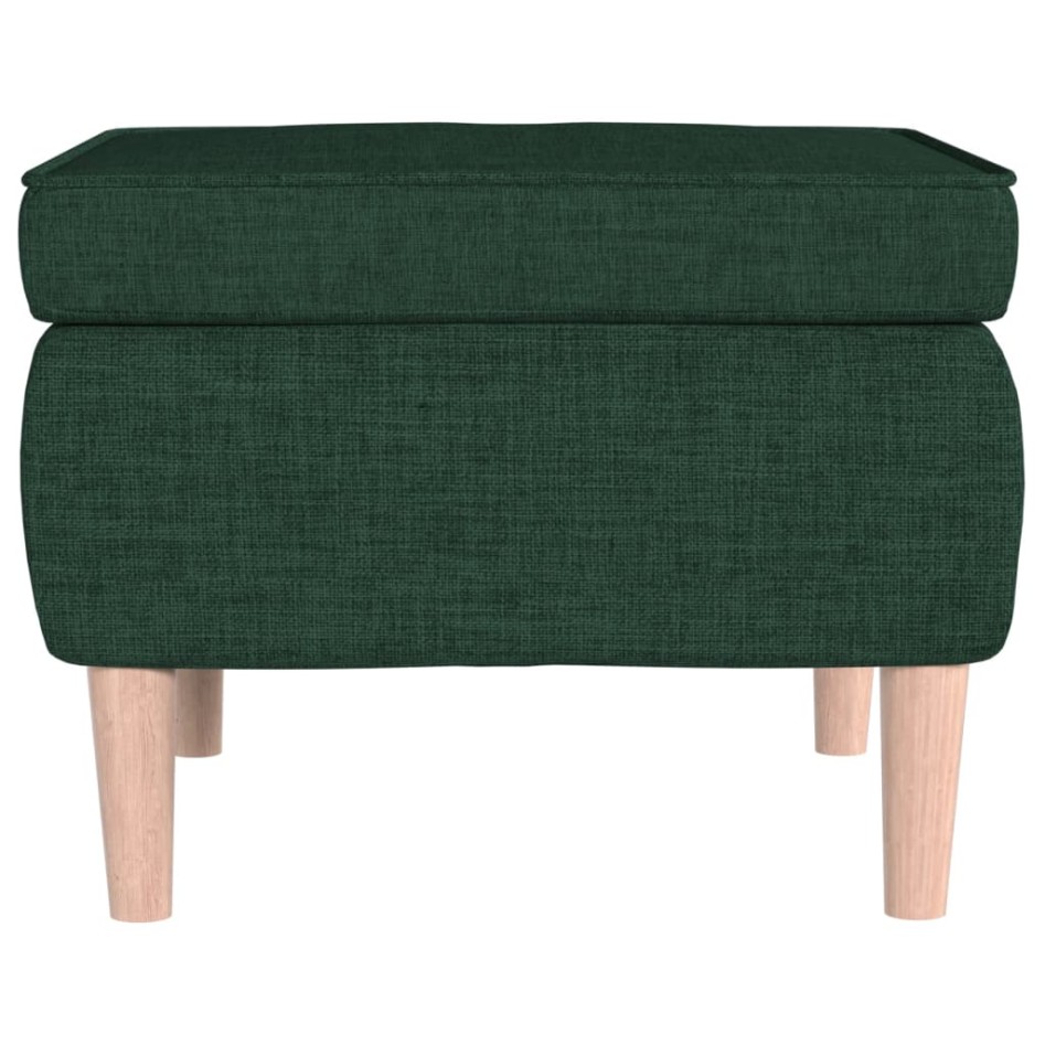 Taburete con patas de madera tapizado tela verde