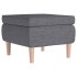Taburete con patas de madera tapizado tejido gris