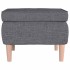 Taburete con patas de madera tapizado tejido gris