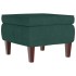 Taburete con patas de madera terciopelo verde