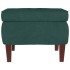 Taburete con patas de madera terciopelo verde