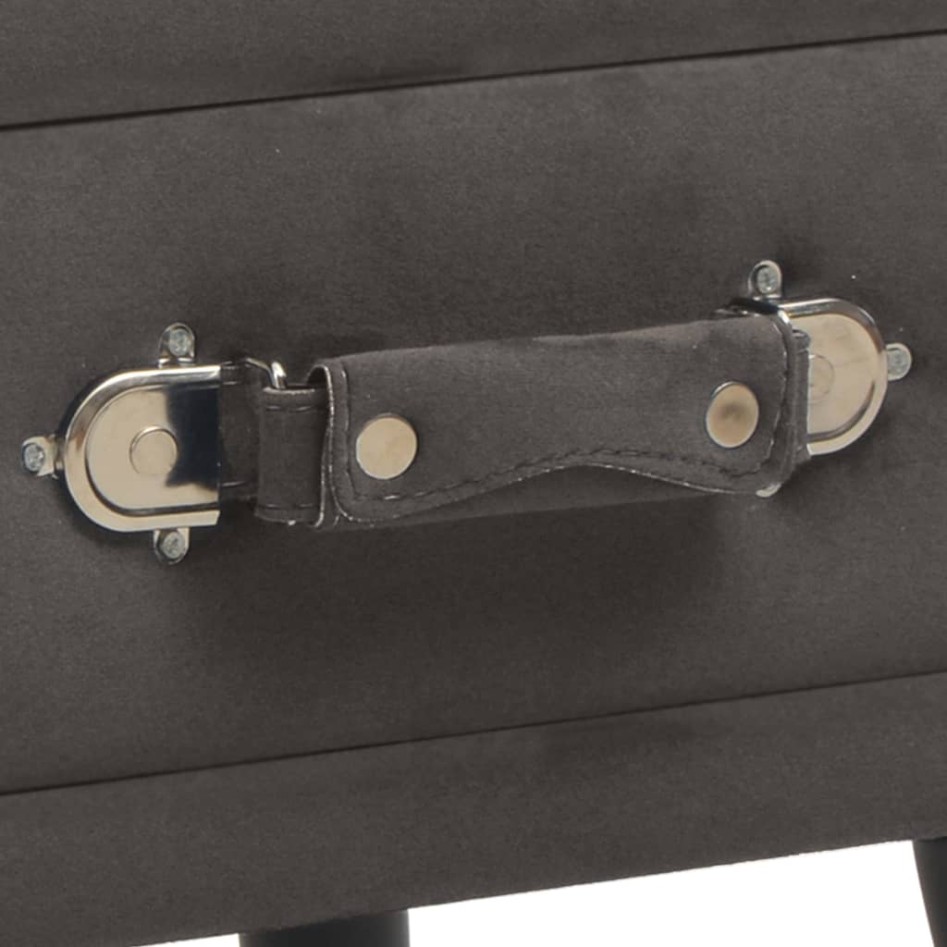 Mesita de noche gris 40x35x40 cm