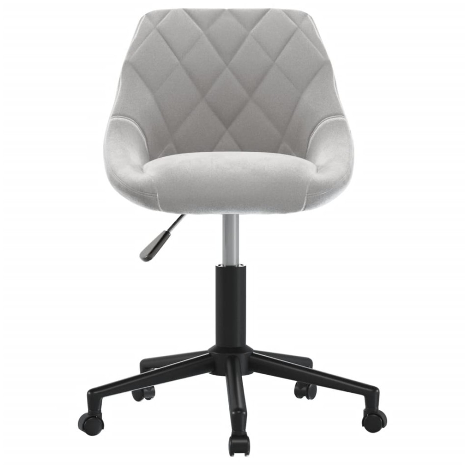 Silla de oficina giratoria de terciopelo gris