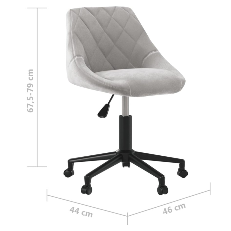 Silla de oficina giratoria de terciopelo gris