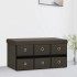 Banco de almacenaje plegable lino sintético marrón 76x38x38