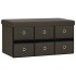 Banco de almacenaje plegable lino sintético marrón 76x38x38