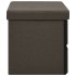 Banco de almacenaje plegable lino sintético marrón 76x38x38