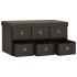 Banco de almacenaje plegable lino sintético marrón 76x38x38