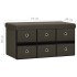 Banco de almacenaje plegable lino sintético marrón 76x38x38