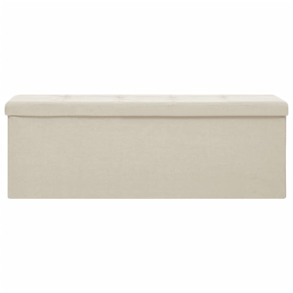 Banco de almacenamiento plegable lino sintético crema