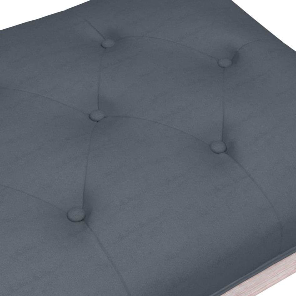 Banco de terciopelo gris oscuro 110x40x49