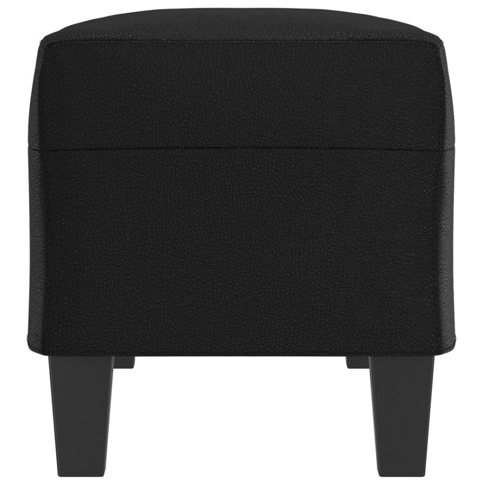 Banco de cuero sintético negro 100x35x41
