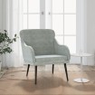 Sillón de terciopelo gris claro 63x76x80 cm