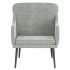 Sillón de terciopelo gris claro 63x76x80