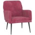 Sillón de terciopelo rojo tinto 62x79x79