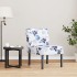Silla tapizada de tela con estampado de flores