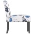 Silla tapizada de tela con estampado de flores