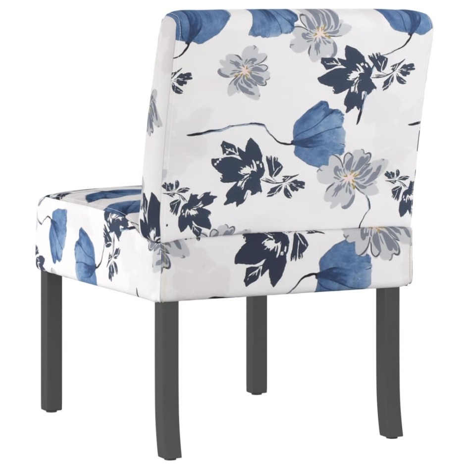 Silla tapizada de tela con estampado de flores