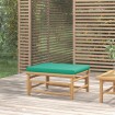 Reposapiés de jardín bambú con cojín verde