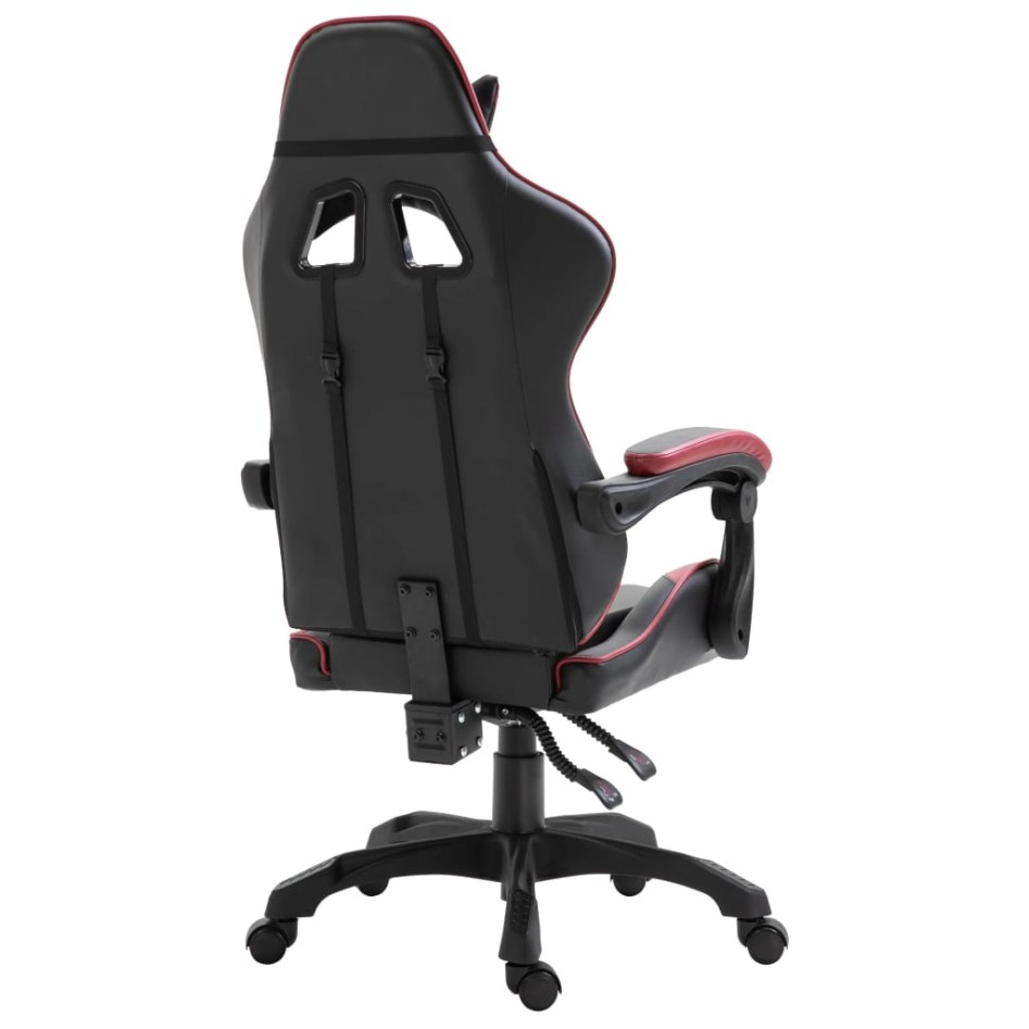 Silla de gaming de cuero sintético color vino