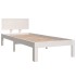 Estructura de cama individual sin colchón blanco 75x190