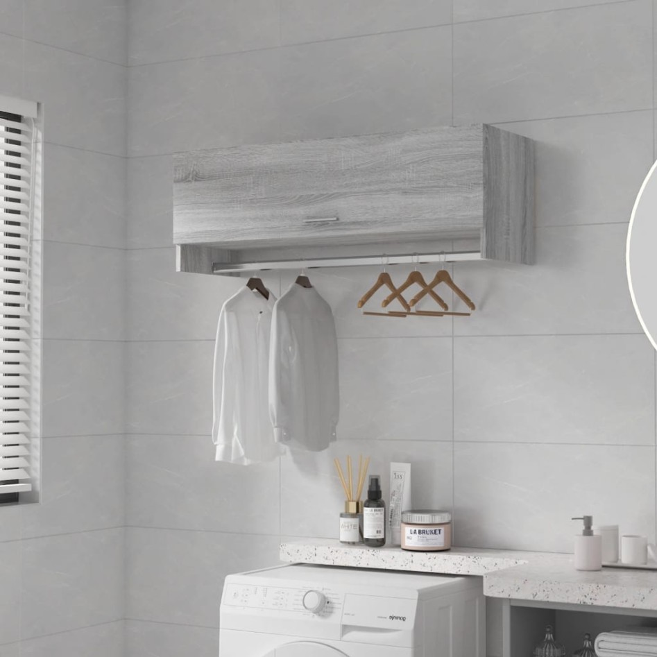 Armario madera contrachapada gris Sonoma 100x32,5x35