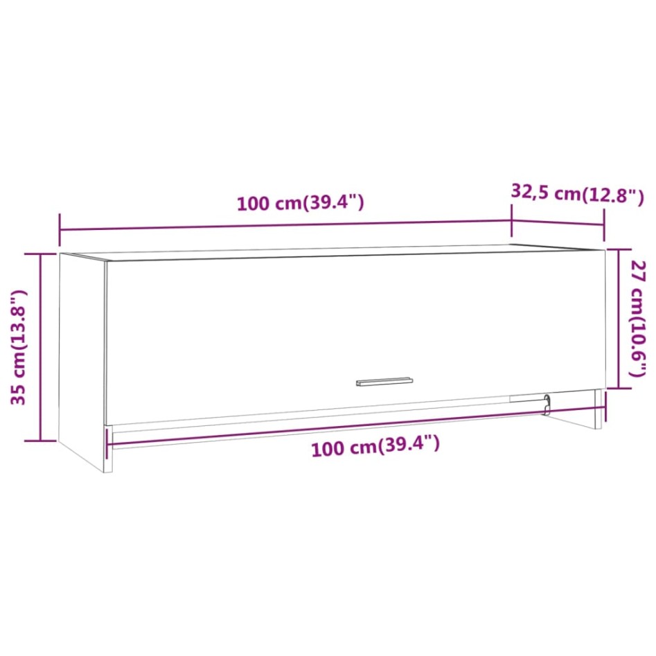 Armario madera contrachapada gris Sonoma 100x32,5x35