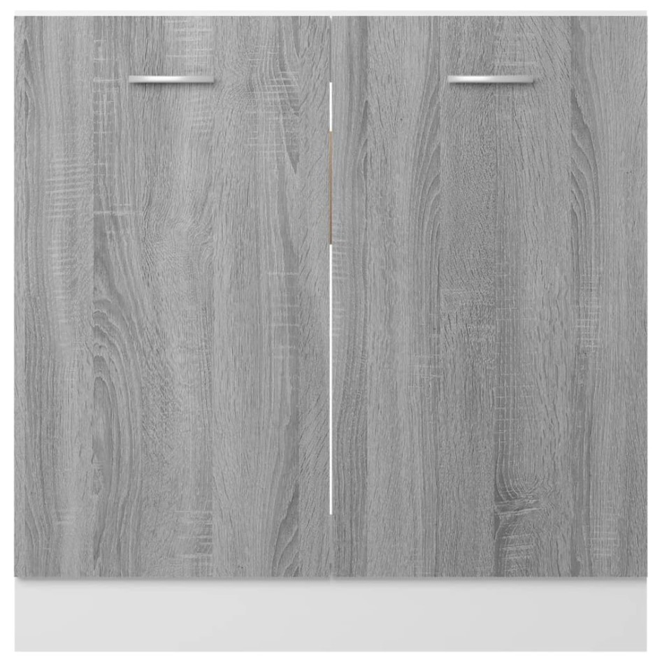 Armario bajo fregadero madera ingeniería gris 80x46x81,5