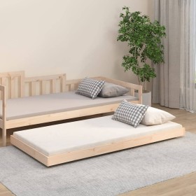 Estructura de cama sin colchón madera maciza de pino 90x190