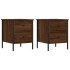 Mesitas noche 2 uds madera ingeniería marrón roble 40x42x50