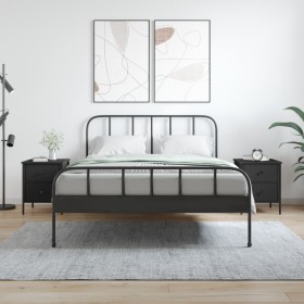 Mesitas de noche 2 uds madera de ingeniería negro 40x42x50