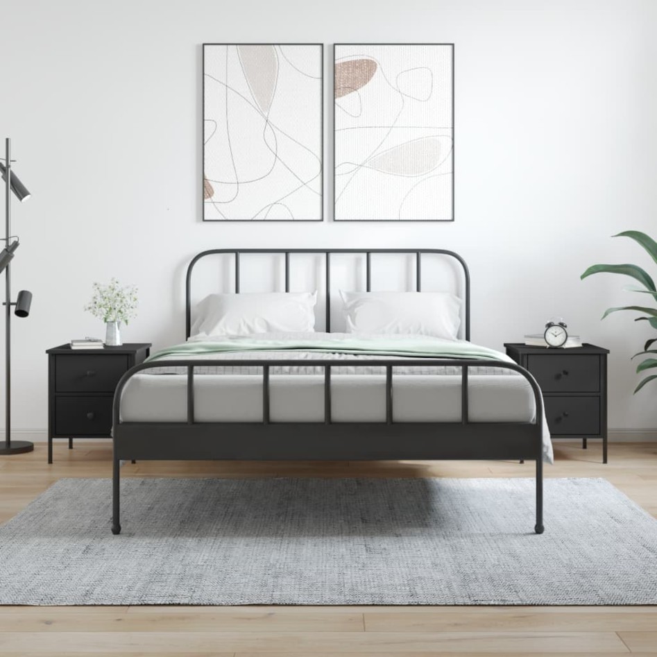 Mesitas de noche 2 uds madera de ingeniería negro 40x42x50