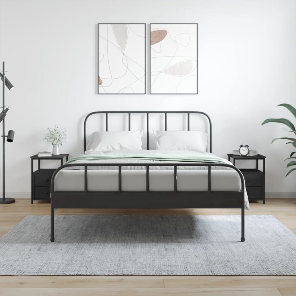 Mesitas de noche 2 uds madera de ingeniería negro 34x35,5x50