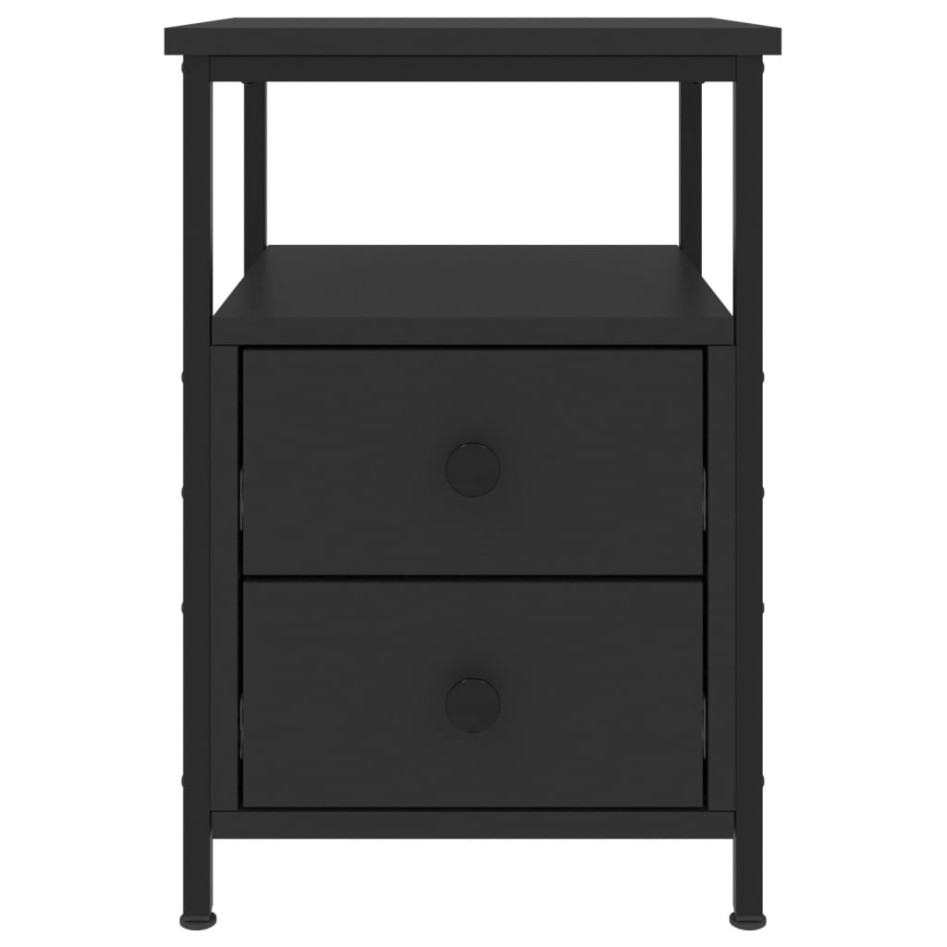 Mesitas de noche 2 uds madera de ingeniería negro 34x35,5x50