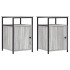Mesitas de noche 2 uds madera contrachapada gris 40x42x60