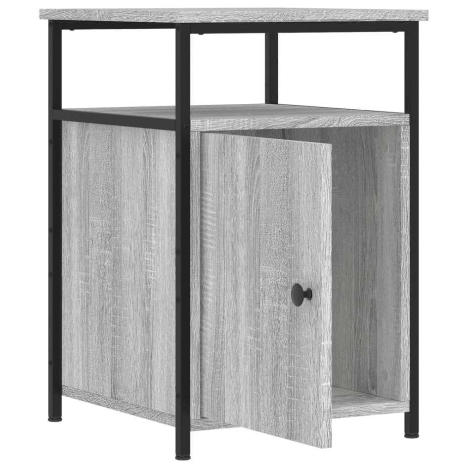 Mesitas de noche 2 uds madera contrachapada gris 40x42x60