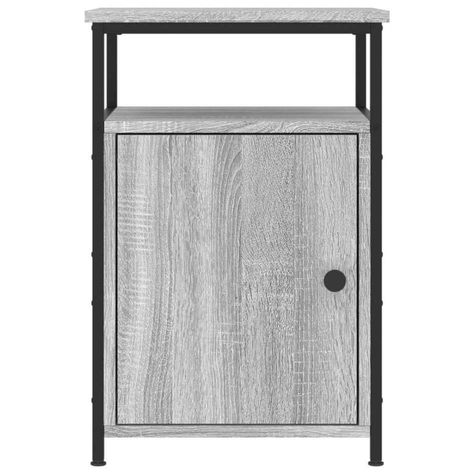 Mesitas de noche 2 uds madera contrachapada gris 40x42x60