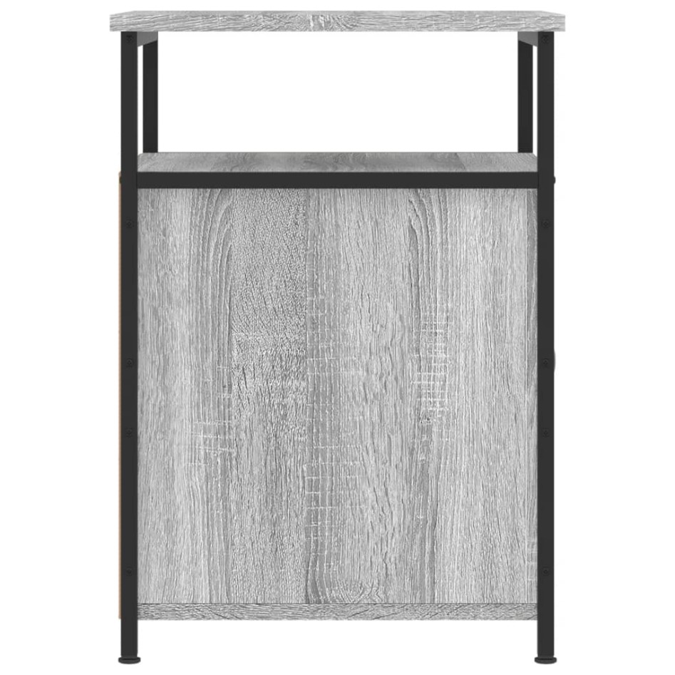 Mesitas de noche 2 uds madera contrachapada gris 40x42x60
