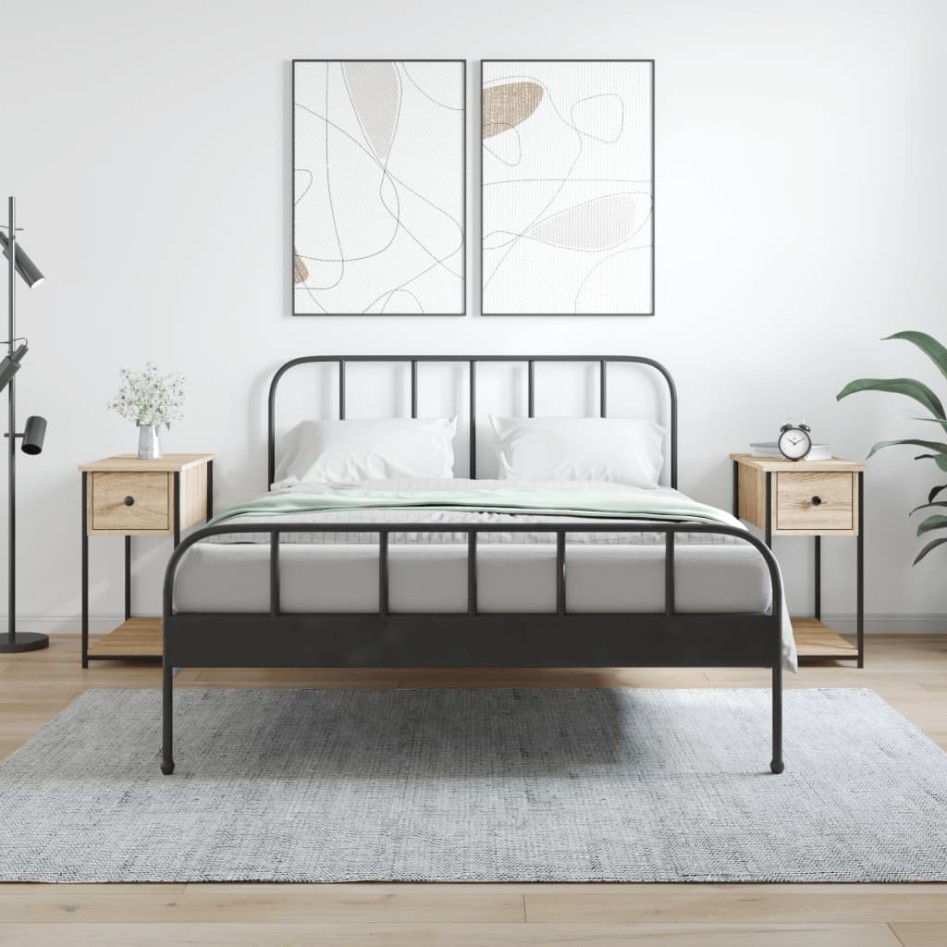 Mesitas noche 2 uds madera ingeniería roble Sonoma 30x60x60