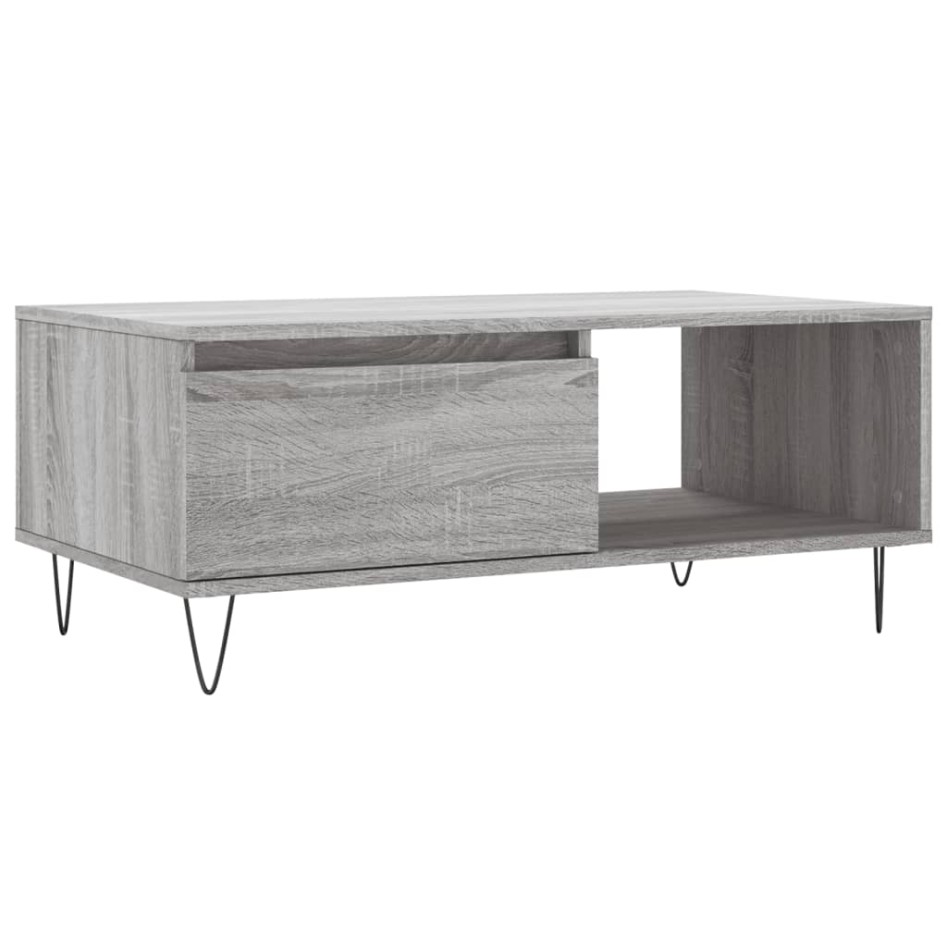 Mesa de centro madera contrachapada gris Sonoma 90x50x36,5