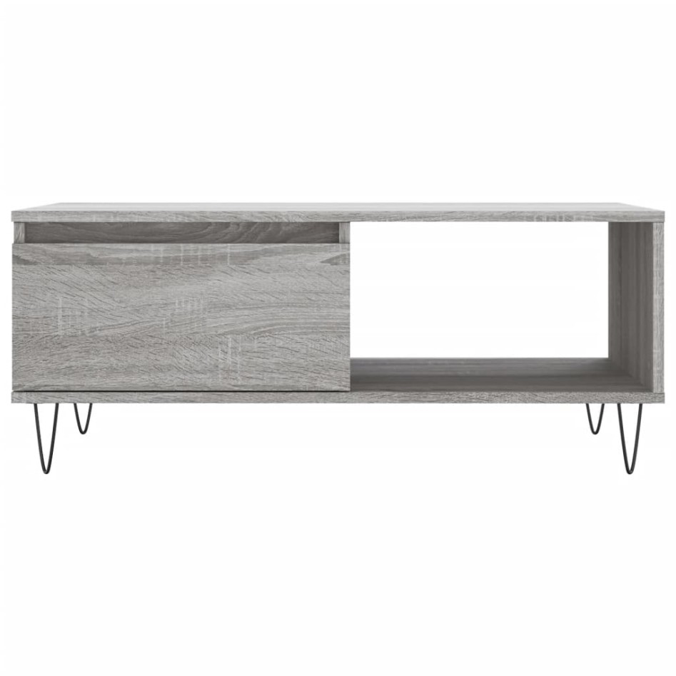 Mesa de centro madera contrachapada gris Sonoma 90x50x36,5