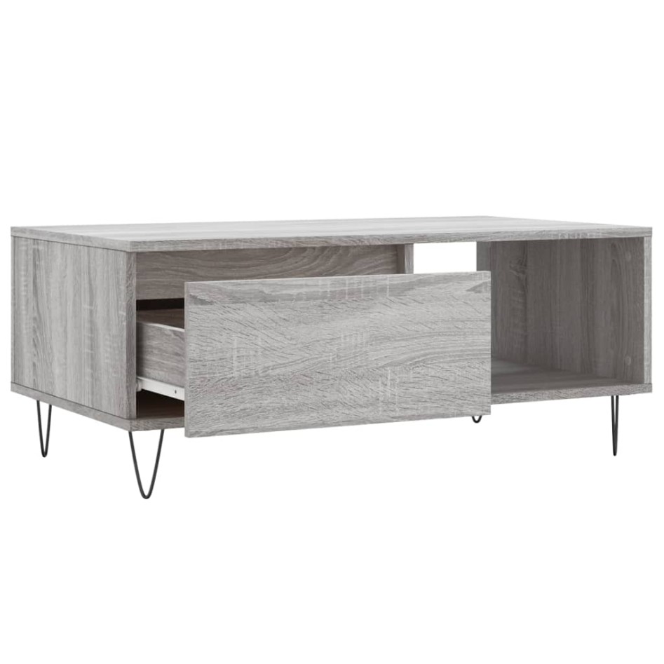 Mesa de centro madera contrachapada gris Sonoma 90x50x36,5