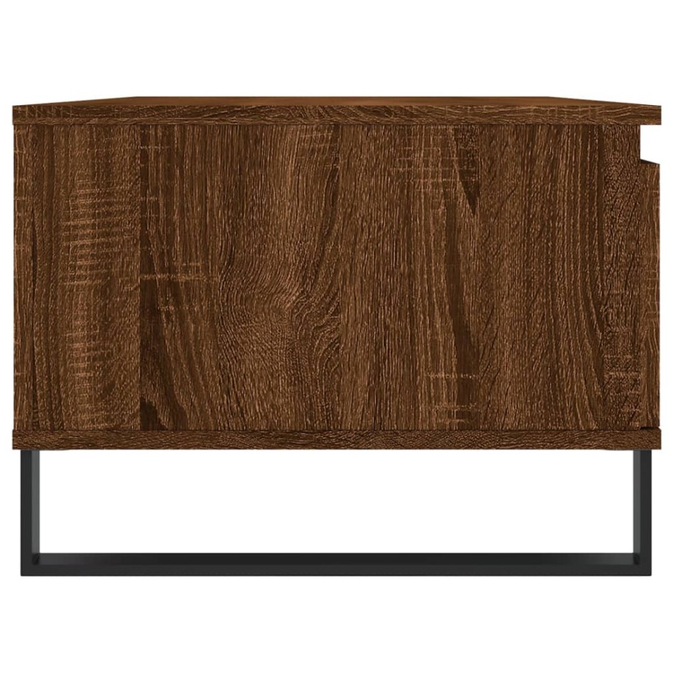 Mesa de centro madera contrachapada marrón roble 90x50x36,5
