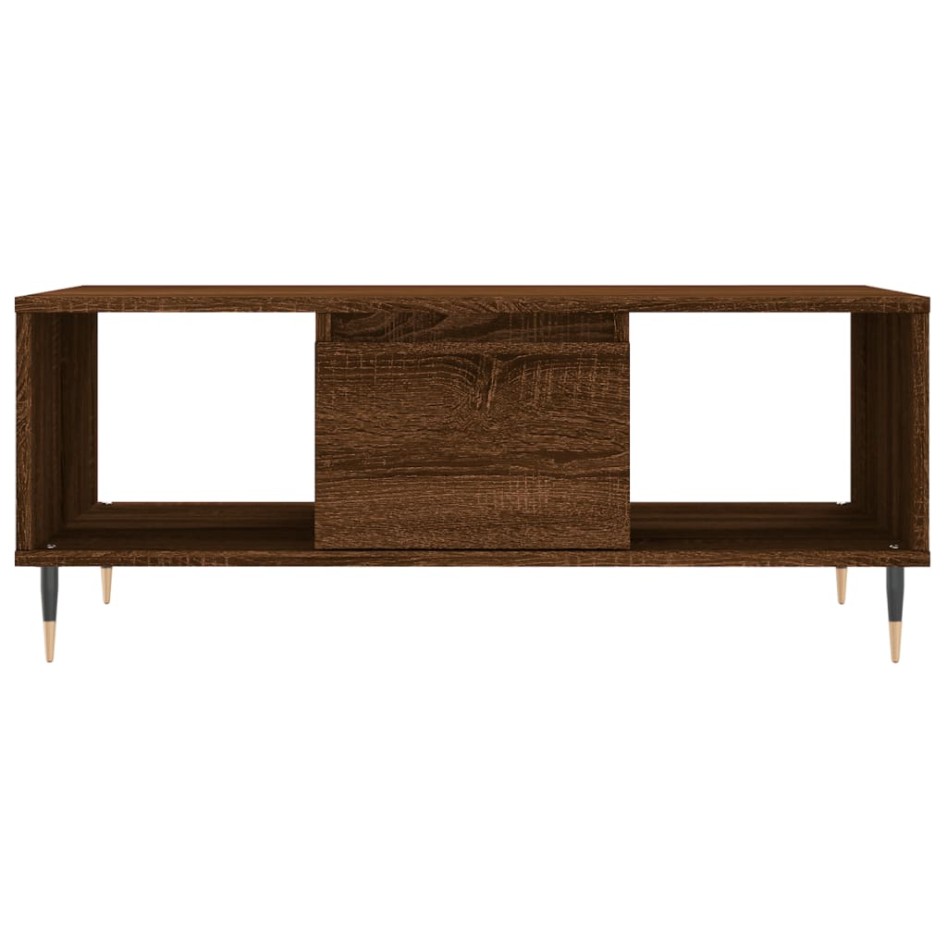 Mesa de centro madera contrachapada marrón roble 90x50x36,5