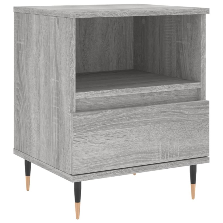 Mesita de noche 2 uds madera ingeniería gris Sonoma 40x35x50