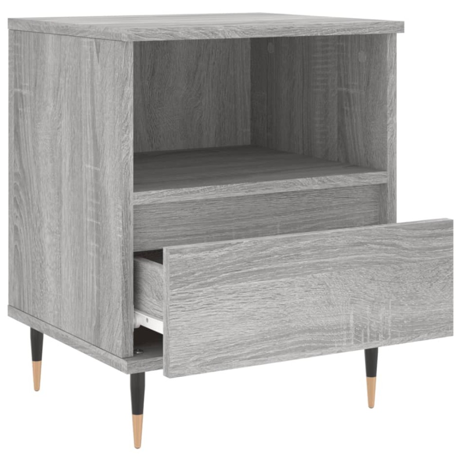 Mesita de noche 2 uds madera ingeniería gris Sonoma 40x35x50