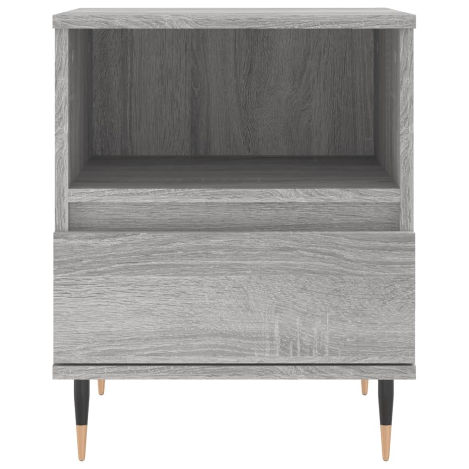 Mesita de noche 2 uds madera ingeniería gris Sonoma 40x35x50